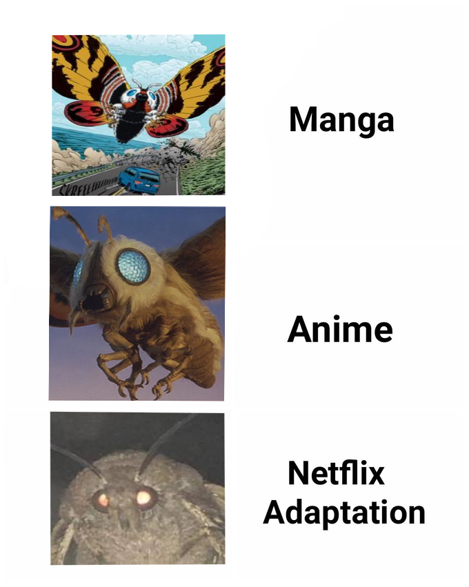 Manga vs Anime vs NETFLIX!!! - meme