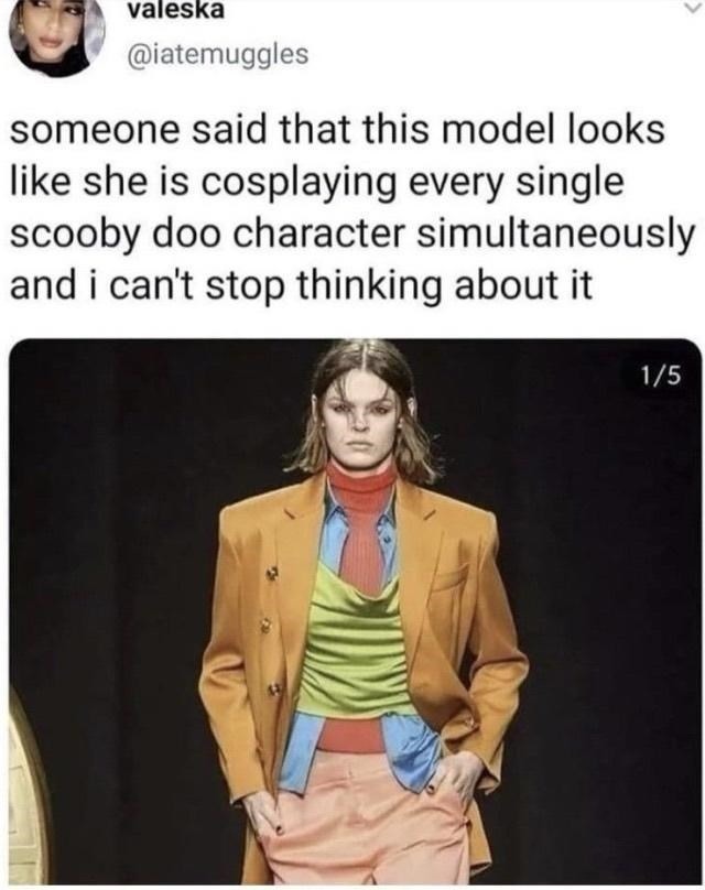 Model or Scooby Doo cosplay - meme