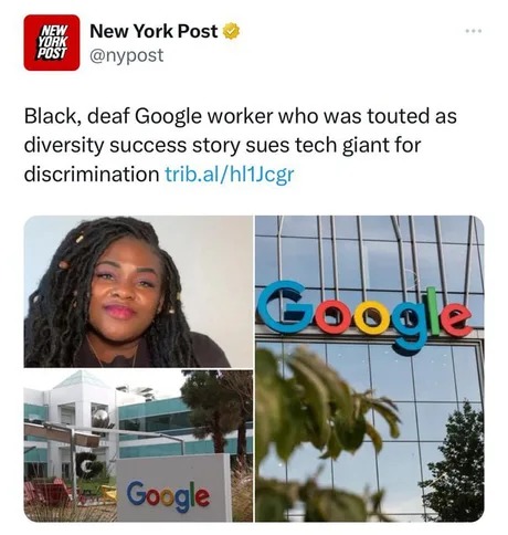 Back deaf Google worker sues them for discrimination lol - meme