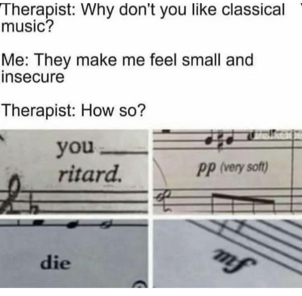 Classical music be roasting out there - meme