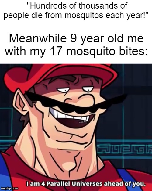 i was 9y with 17 bites now i'm 15y. - meme