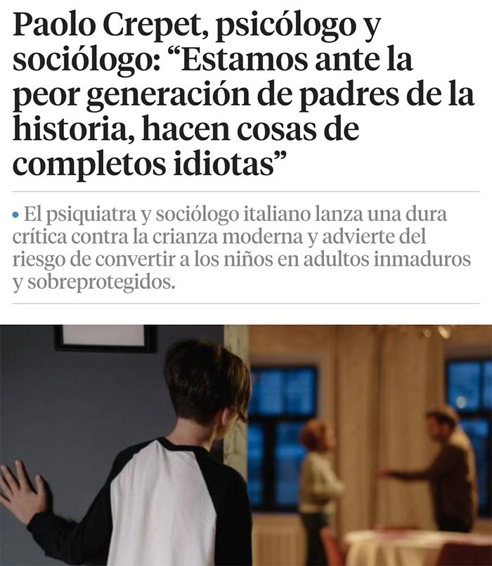 Paolo Crepet se lanza contra los padres modernos: top generación desastre - meme