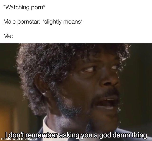 Male pornstars are not allowed to moan - meme