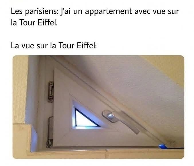 Vue sur la Tour Eiffel... version parisienne low cost - meme