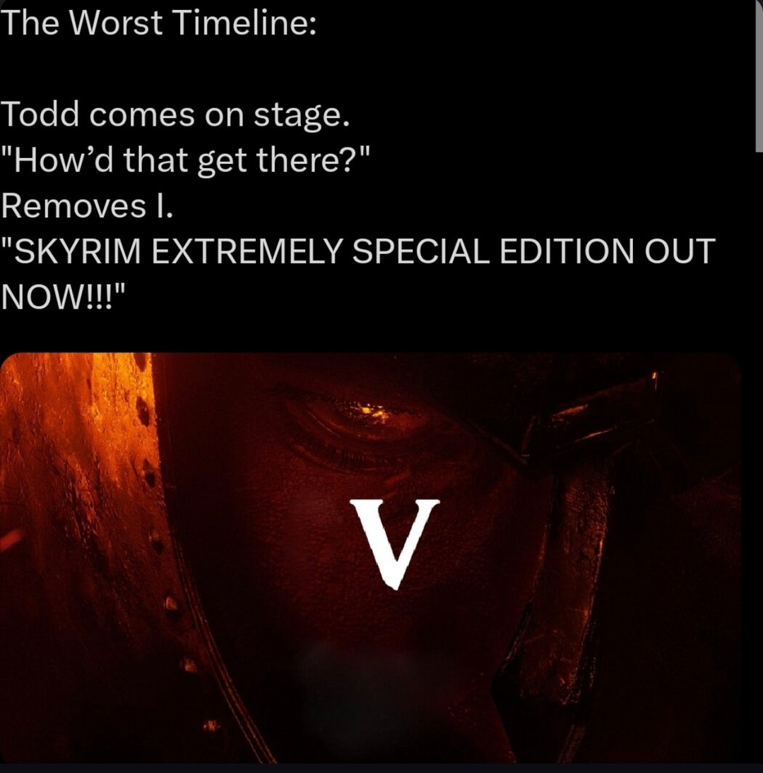 Todd announcing Skyrim for your fridge again - meme