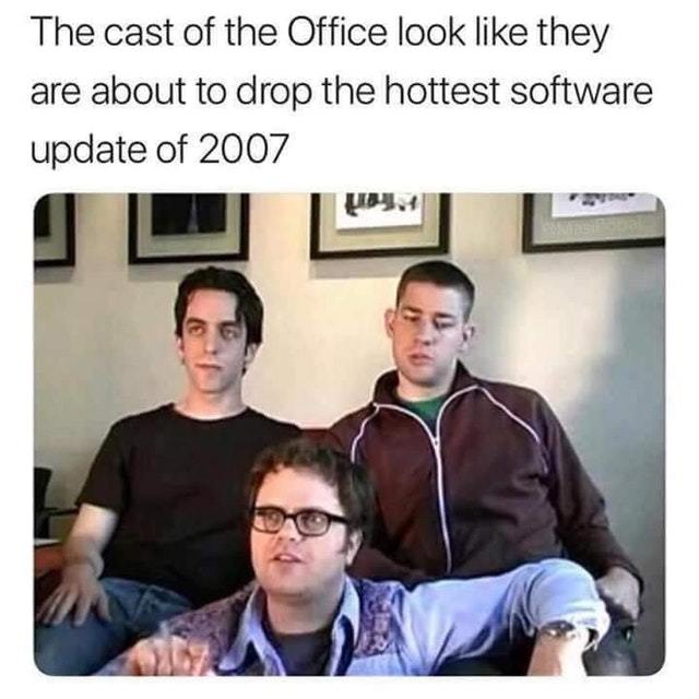The cast of the Office in the early days - meme