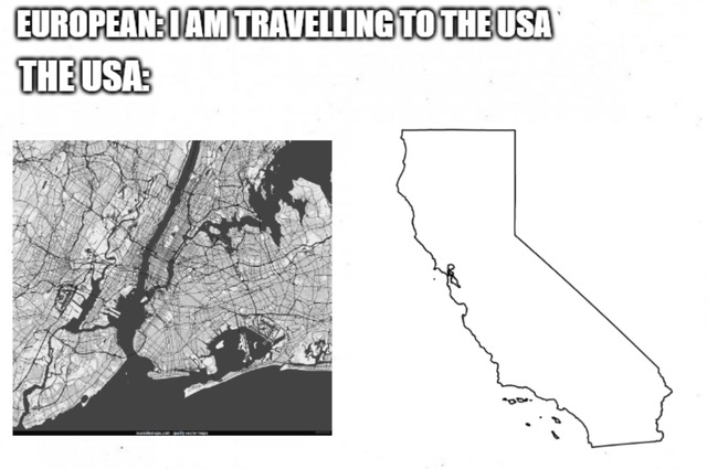 European visiting USA - meme