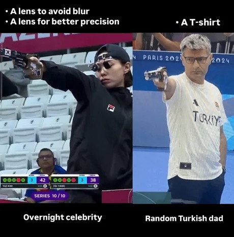 Turkish dad pistol shooter at the olympics - meme