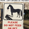 Caution: Stay away from horses for risk of decapitation