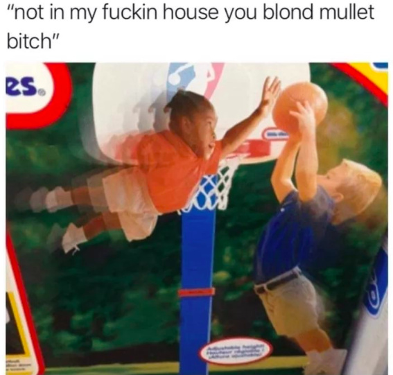 Not in my fucking house you mullet bitch - meme