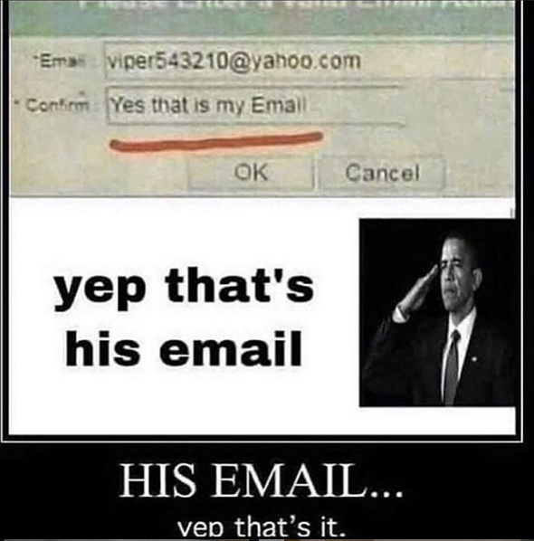 Yep, that's his email - meme
