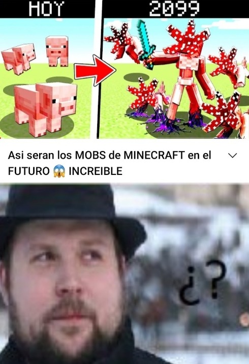 Así serán los mobs de Minecraft en el futuro - meme