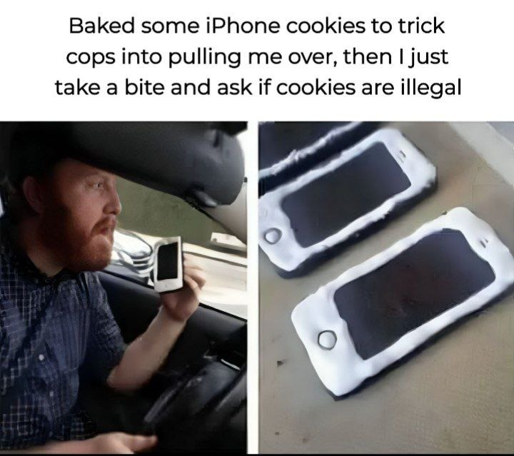 iPhone cookies: the ultimate bait for bored cops - meme