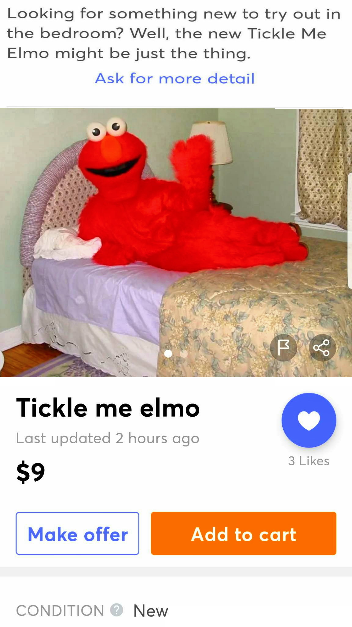 Tickle you Elmo. - meme