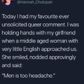 Men is too headache