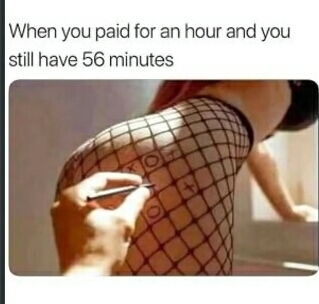 Cuando pagaste por una hora y todavia te quedan 56 minutos - meme