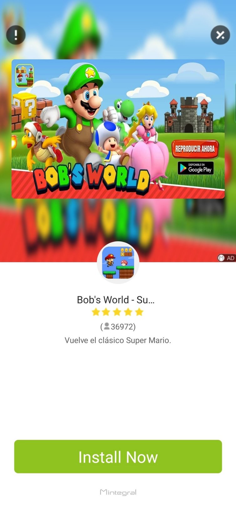 Mario copia verde estrella pero llamado Bob para que no salte el copyright juego - meme