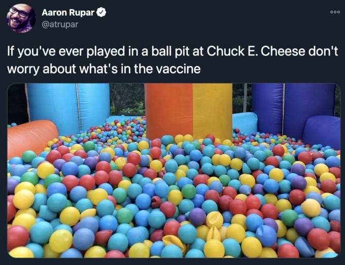 Inside every chuck e cheese ball pit is a delicious suprise - meme