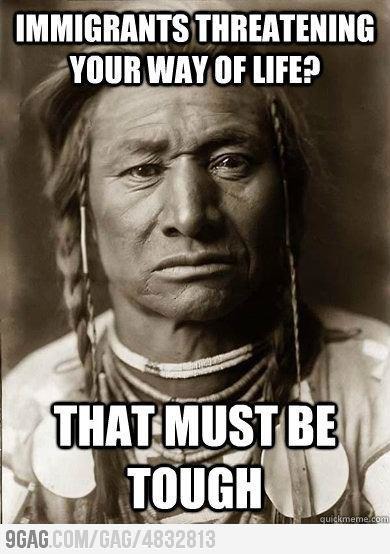 Native American is laughing - meme