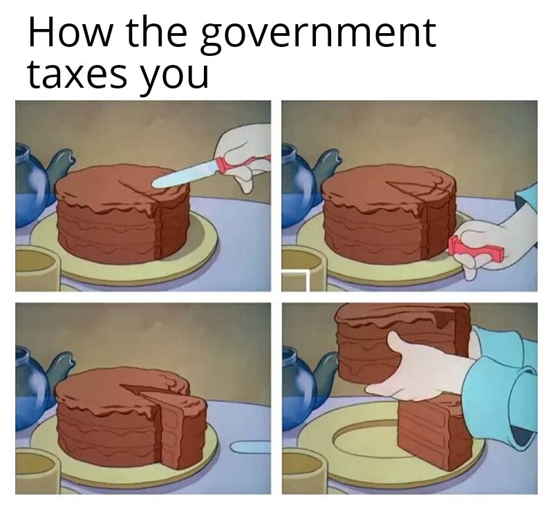 Me no like tax - meme