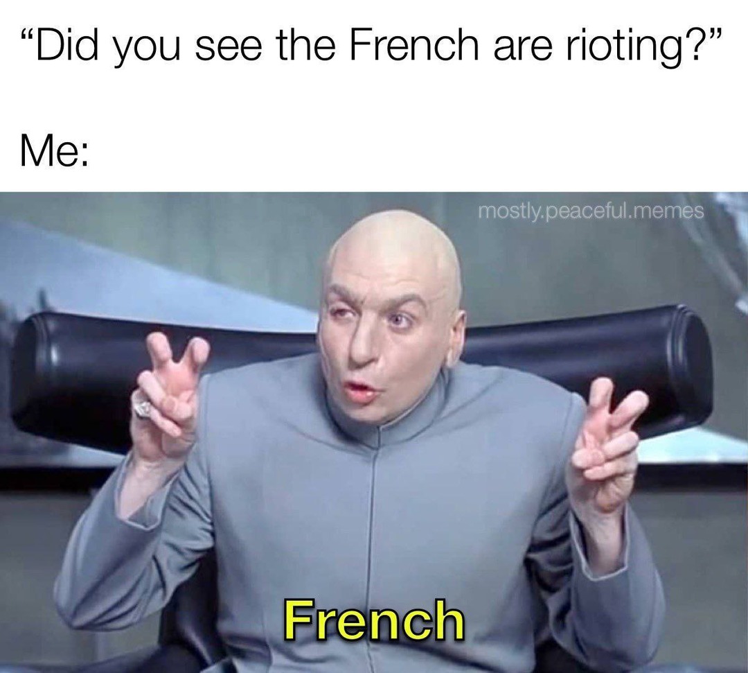 no Frenchmen rioted when an immigrant stabbed babies - meme