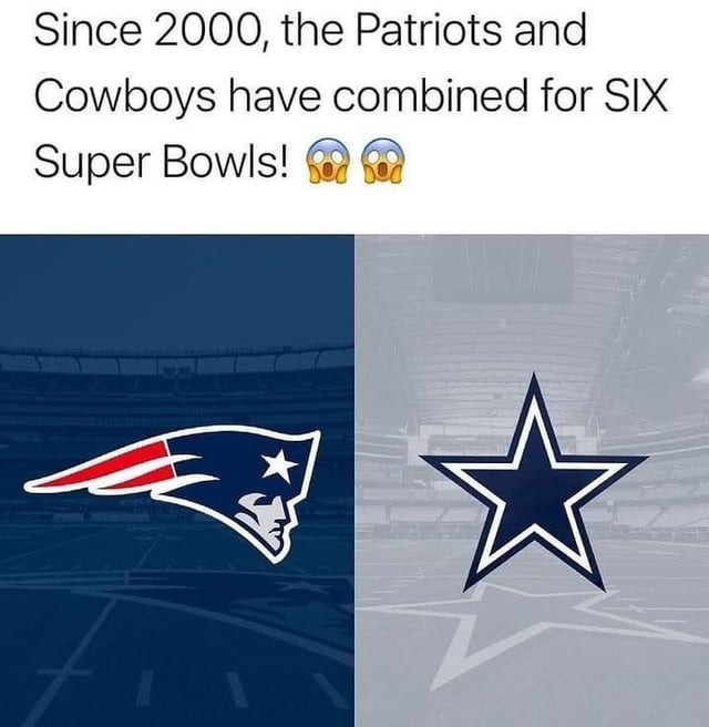 Patriots and Cowboys Super Bowls - meme