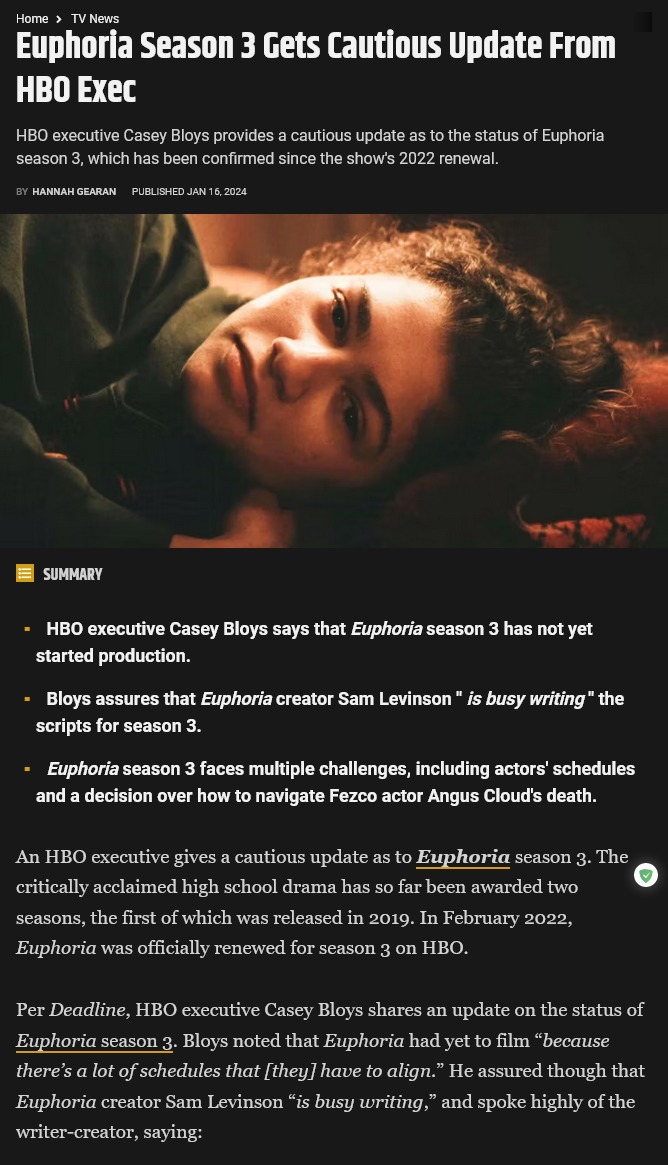 Euphoria Season 3 Gets Cautious Update From HBO Exec - meme