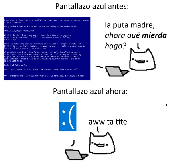Pantallazo azul triste - meme