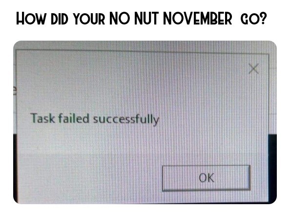 How did your no nut november go? - meme