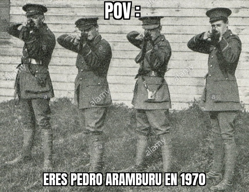 La imagen es más antigua no encontré otra :(.  Aramburu fue un presidente argentino que fue secuestrado por guerrilleros y fusilado - meme