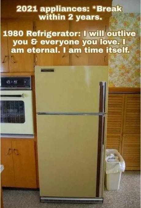 1980 refrigerators: - meme
