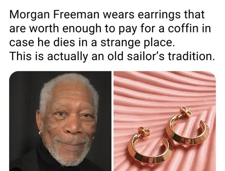 Morgan Freeman's earrings - meme