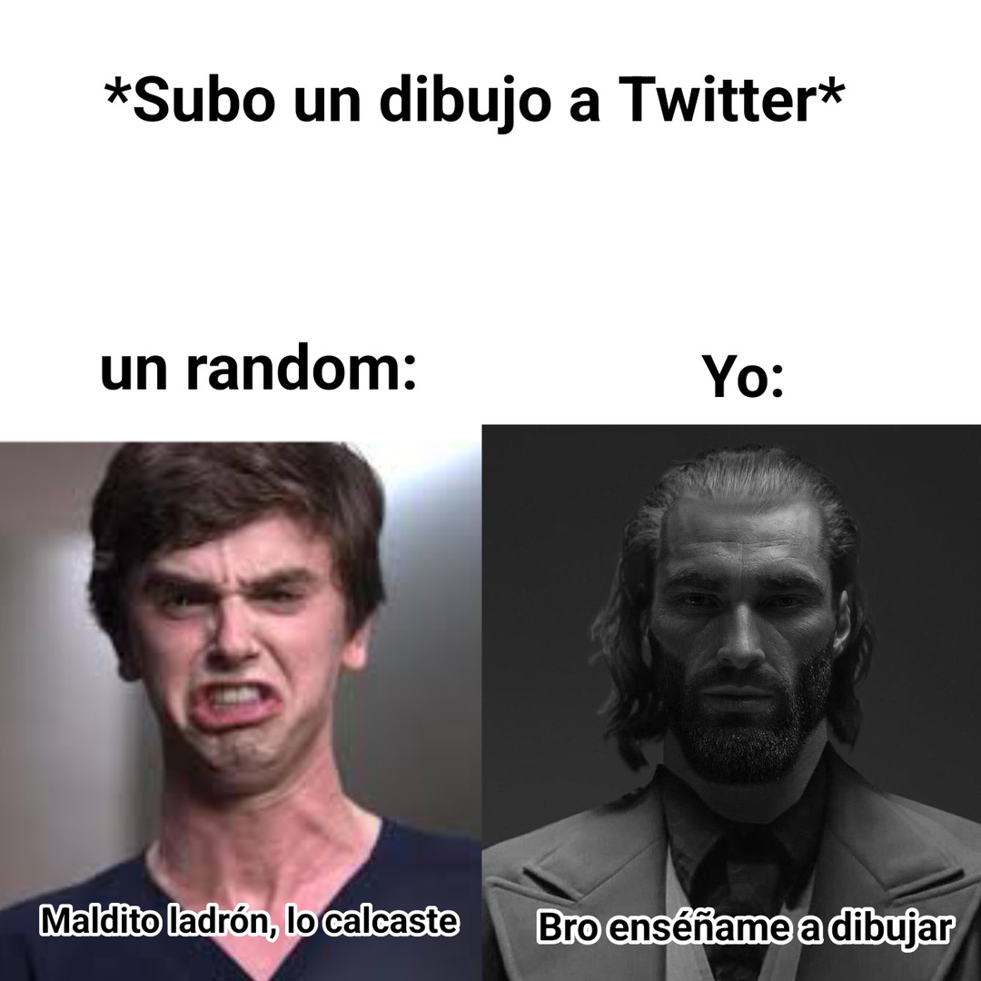 He llegado a calcar, pero solo la base del cuerpo del personaje, lo demás lo hago yo, lo hago por qué no se dibujar el digital y quiero tener una idea de como se verían mis personajes :okay: - meme