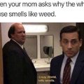 When your mom asks why the whole house smells like weed