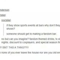 Fandom bar?  List favorite Fandom in comments