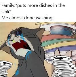 When life gives you dirty dishes - meme