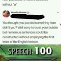 Yes, speech 100