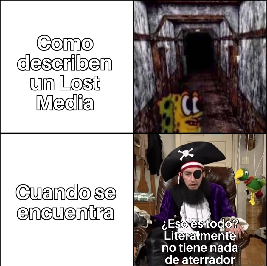 Casos en donde se describe a un material perdido como perturbador pero cuando se encuentra tiene todo menos eso - meme
