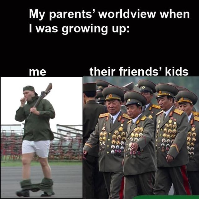 Me vs my parents’ golden child friends’ kids - meme