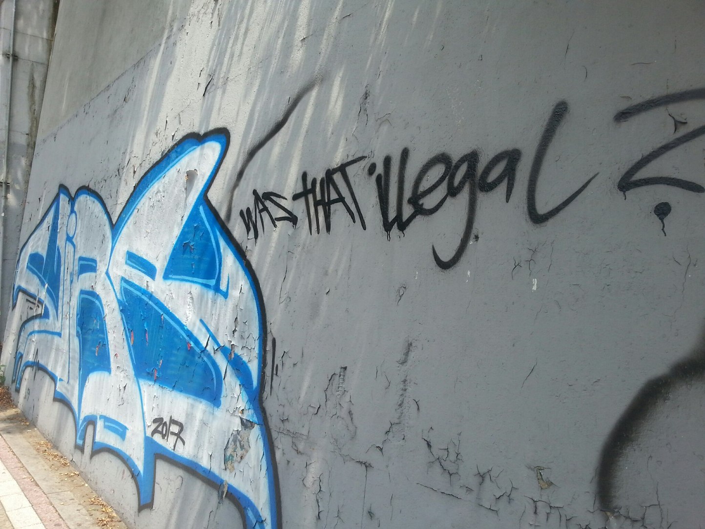 Graffiti asking if it was illegal - meme