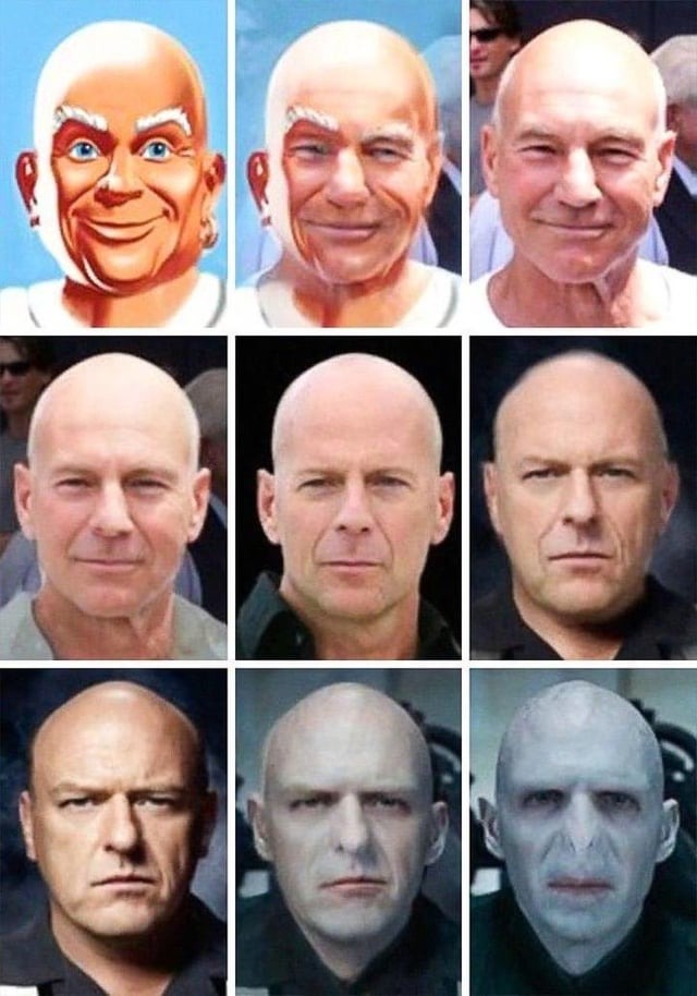 El hombre es bueno es la calvicie el que lo corrompe - meme