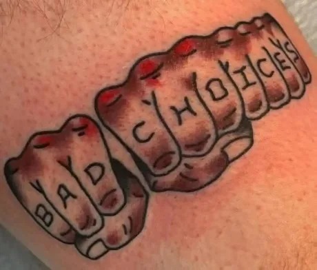 Bad choices tattoo - meme