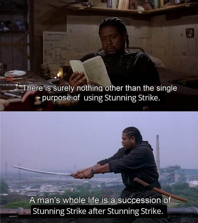 Monk life is just Stunning Strike until the grave - meme