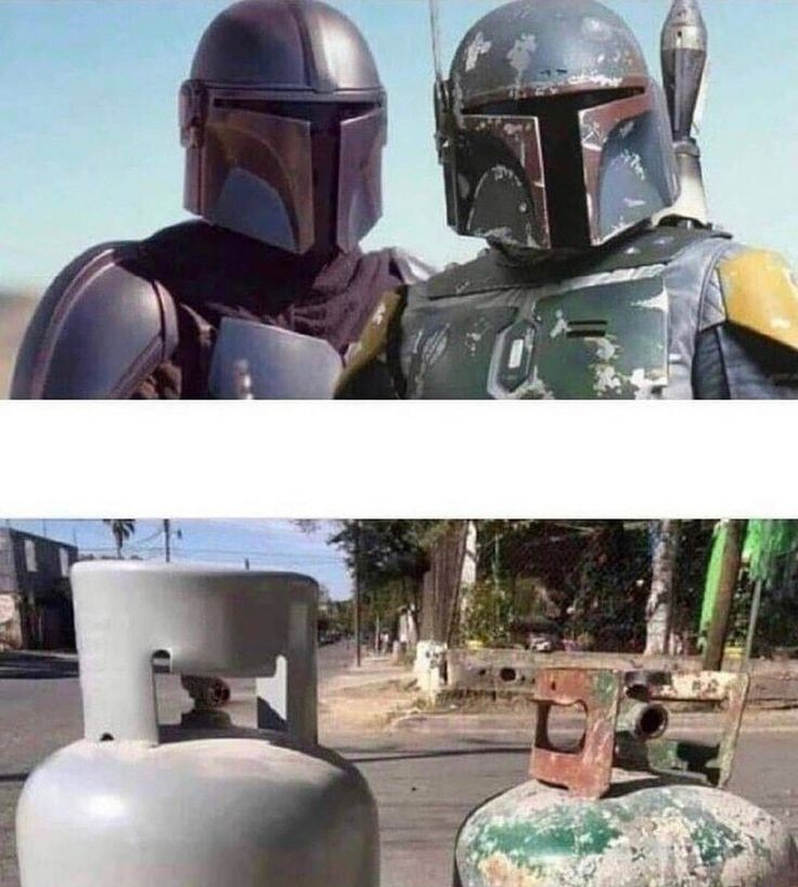 Primeira vez que eu vejo botijões de gás fazendo cosplay. - meme