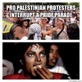 Pro Palestinian protesters interrupt a pride parade