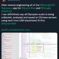 China spying on Olympians.