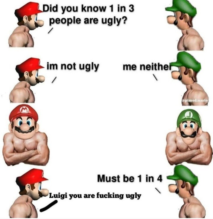 Luigi feo de cojones - meme
