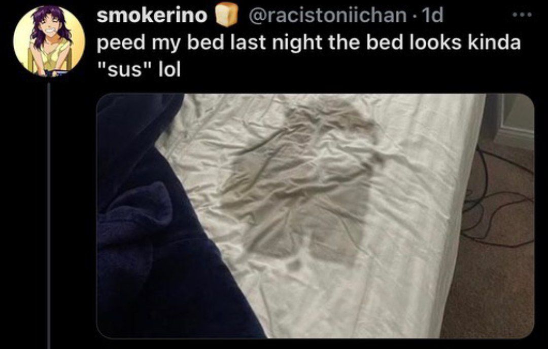 When the sheets are sus - meme
