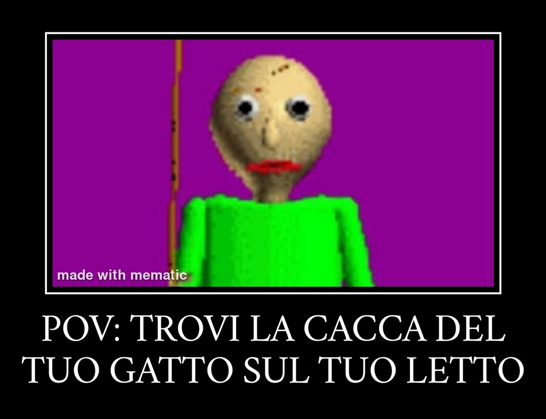 POV: Trovi la cacca del tuo gatto sul tuo letto - meme