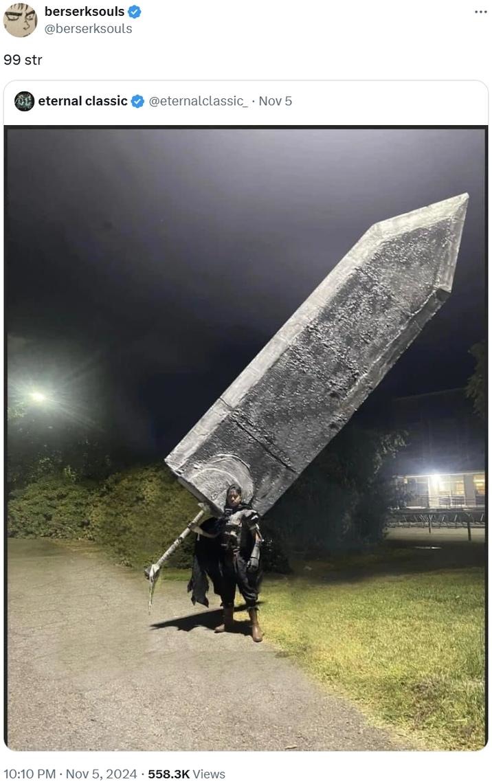 Humongous sword guy meme